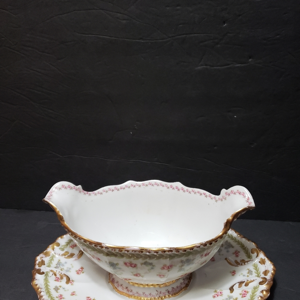 Antique ELITE FRANCE Porcelain Gravy Boat